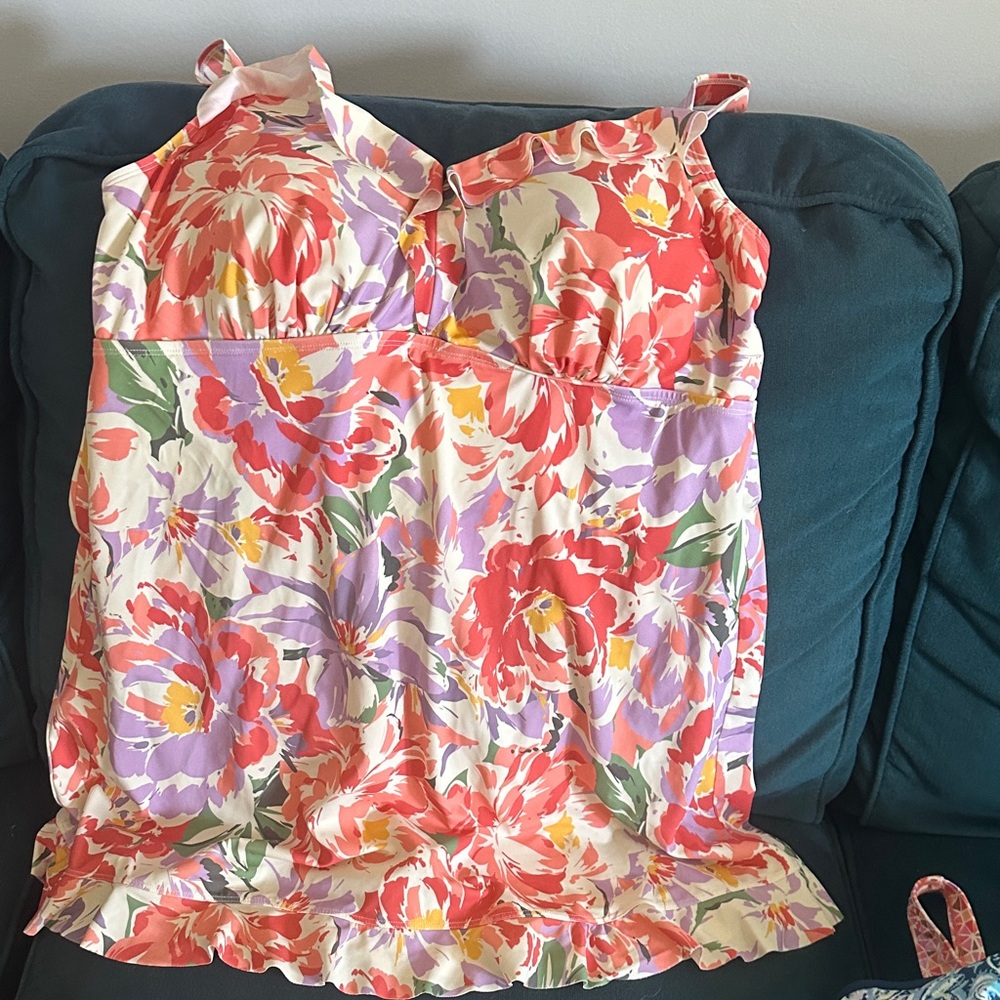 Floral Sleeveless DressSwim Dress
